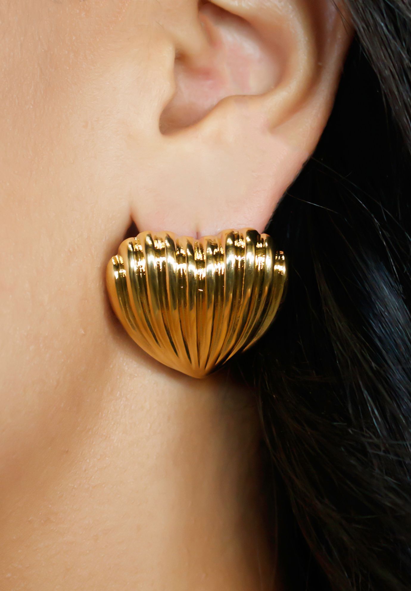 Davina Heart Studs, GOLD, alternate image number 1