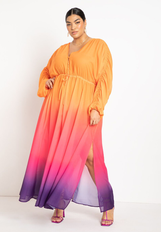 Gabi Fresh Swim x ELOQUII Dramatic Tie Front Coverup Dress