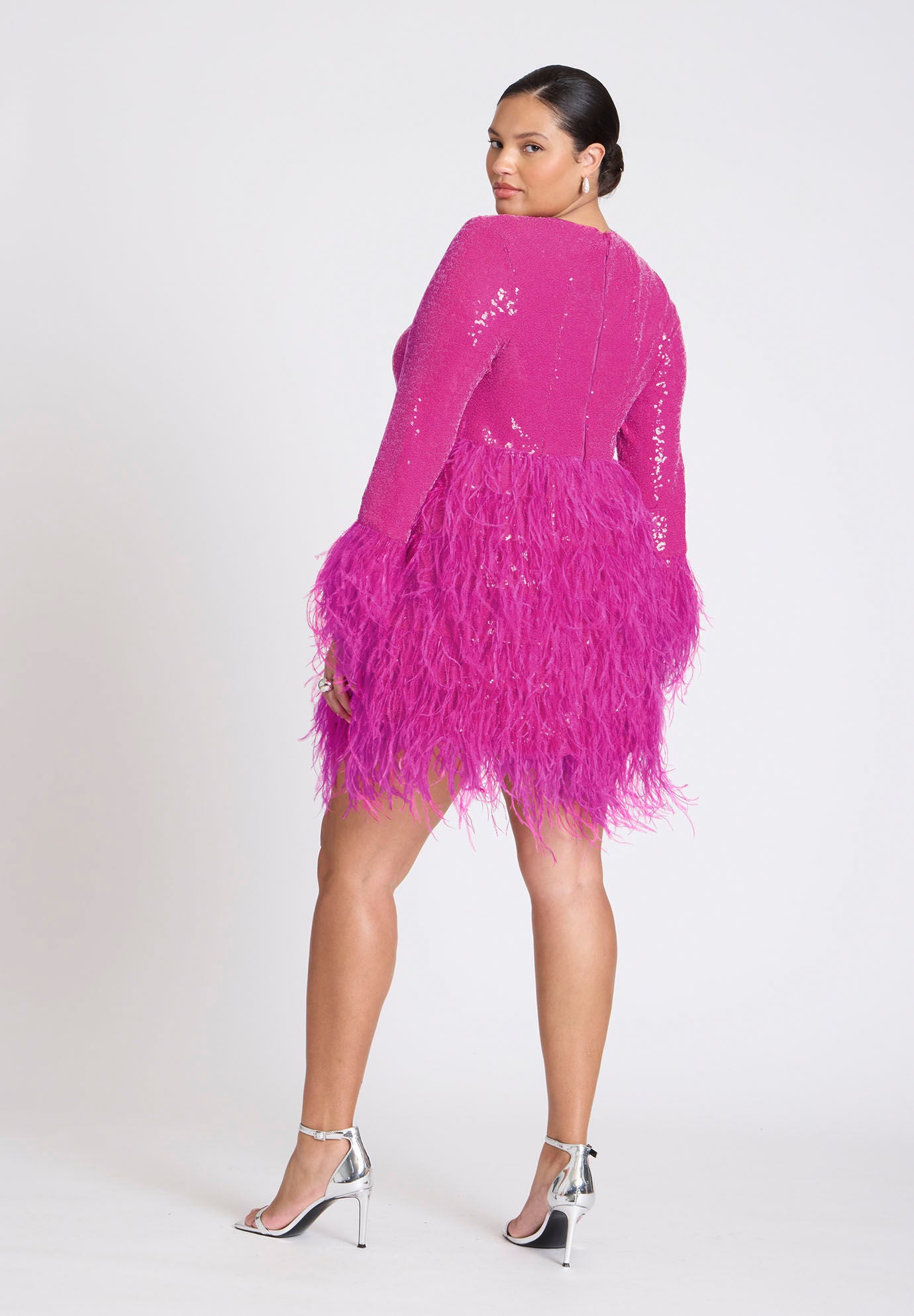 ELOQUII x kate spade new york Sequin And Feather Mini Dress Eloquii