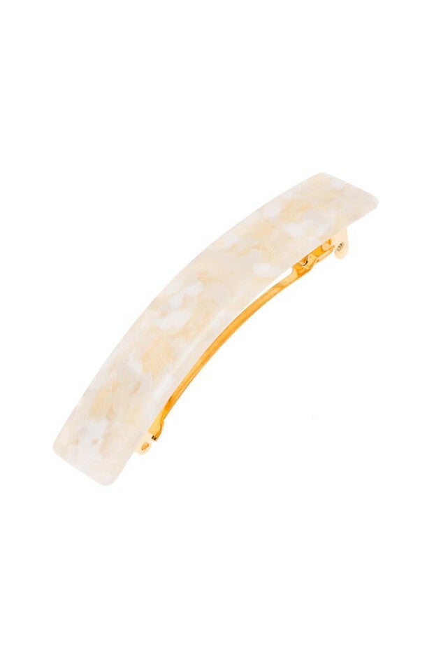 Classic Rectangle Barrette, PAVLOVA WHITE, hi-res image number null