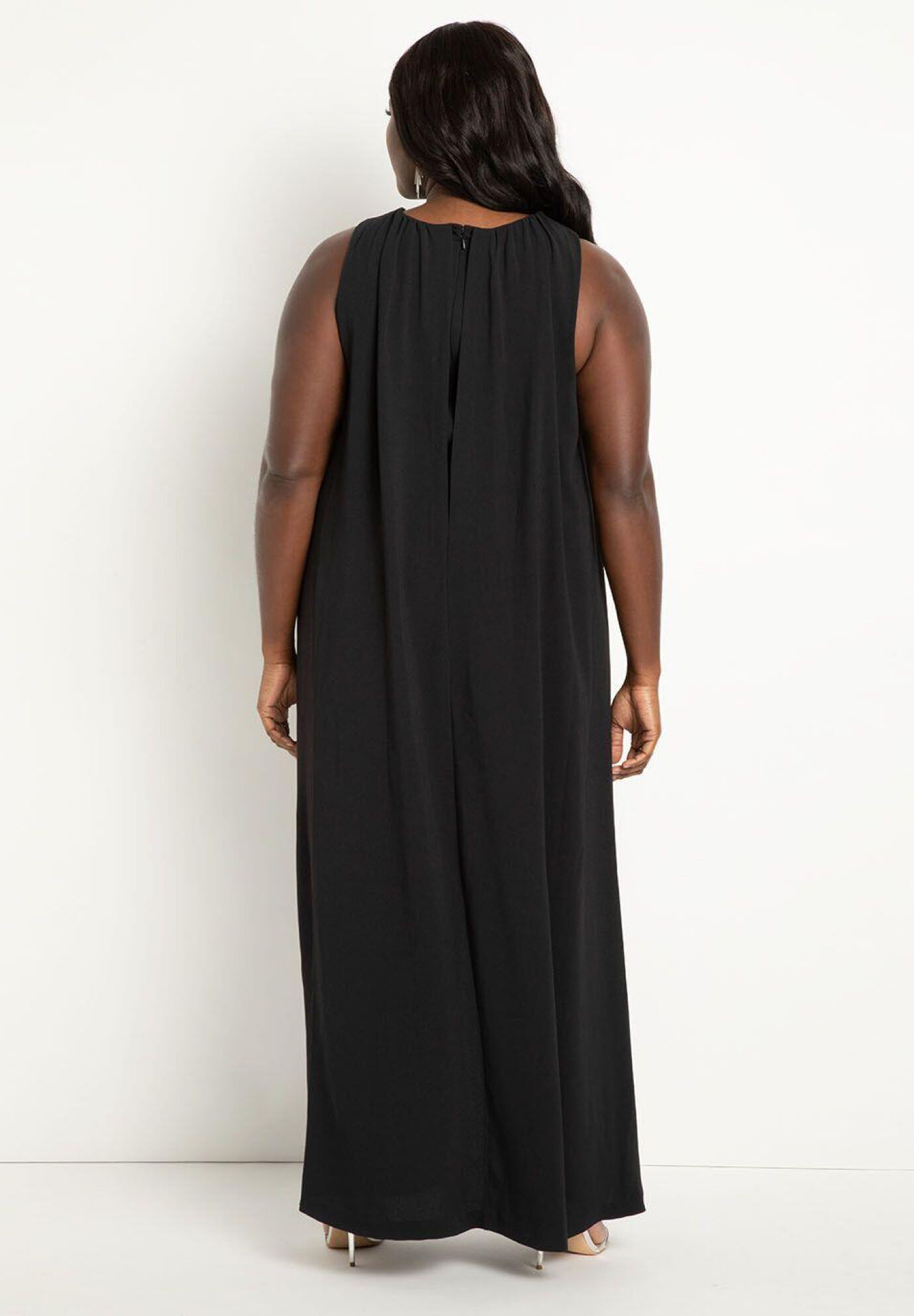 Navy Plunge Front Cape Jumpsuit | Club L London | SilkFred US