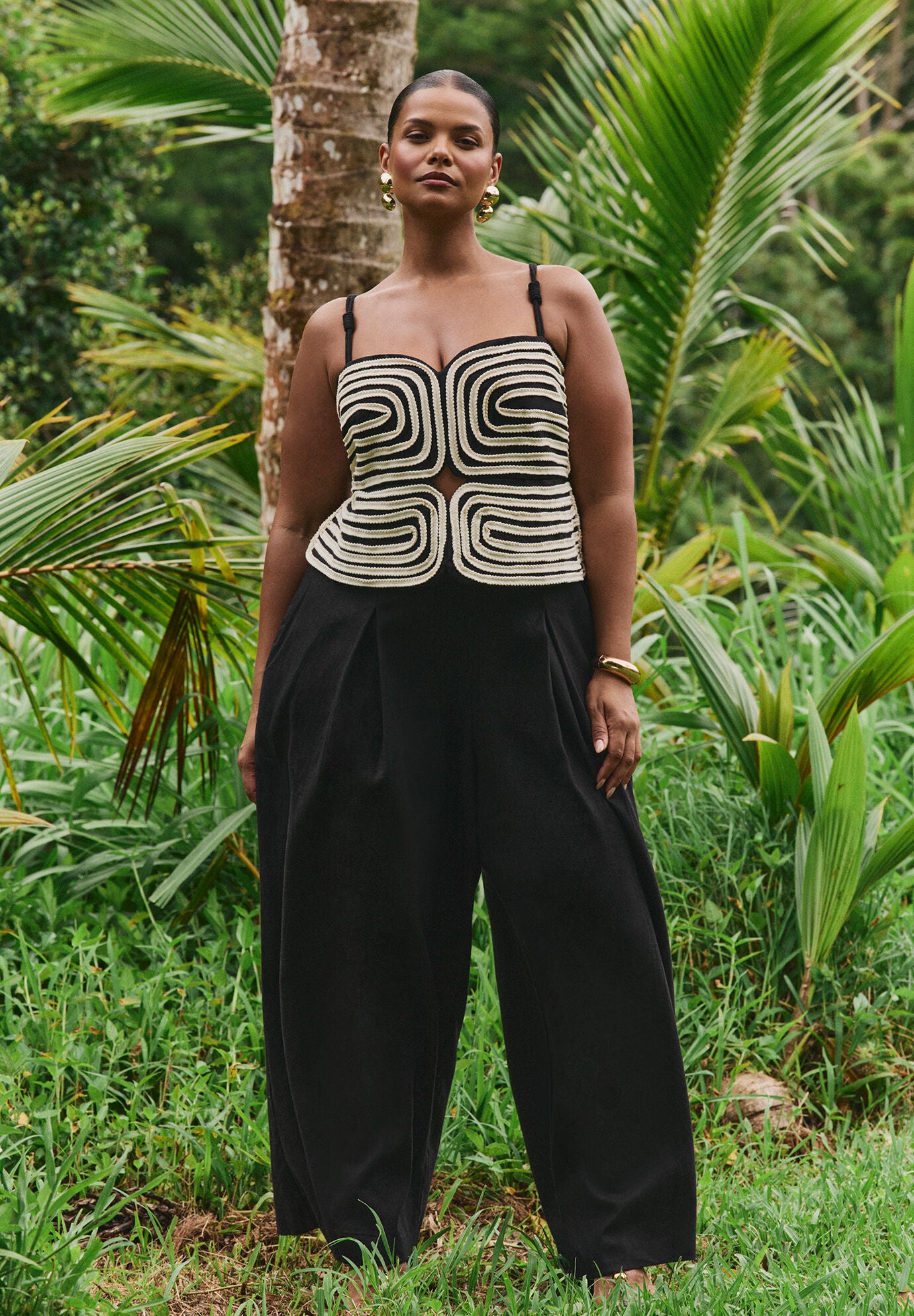 Embroidered Pleated Jumpsuit | ELOQUII