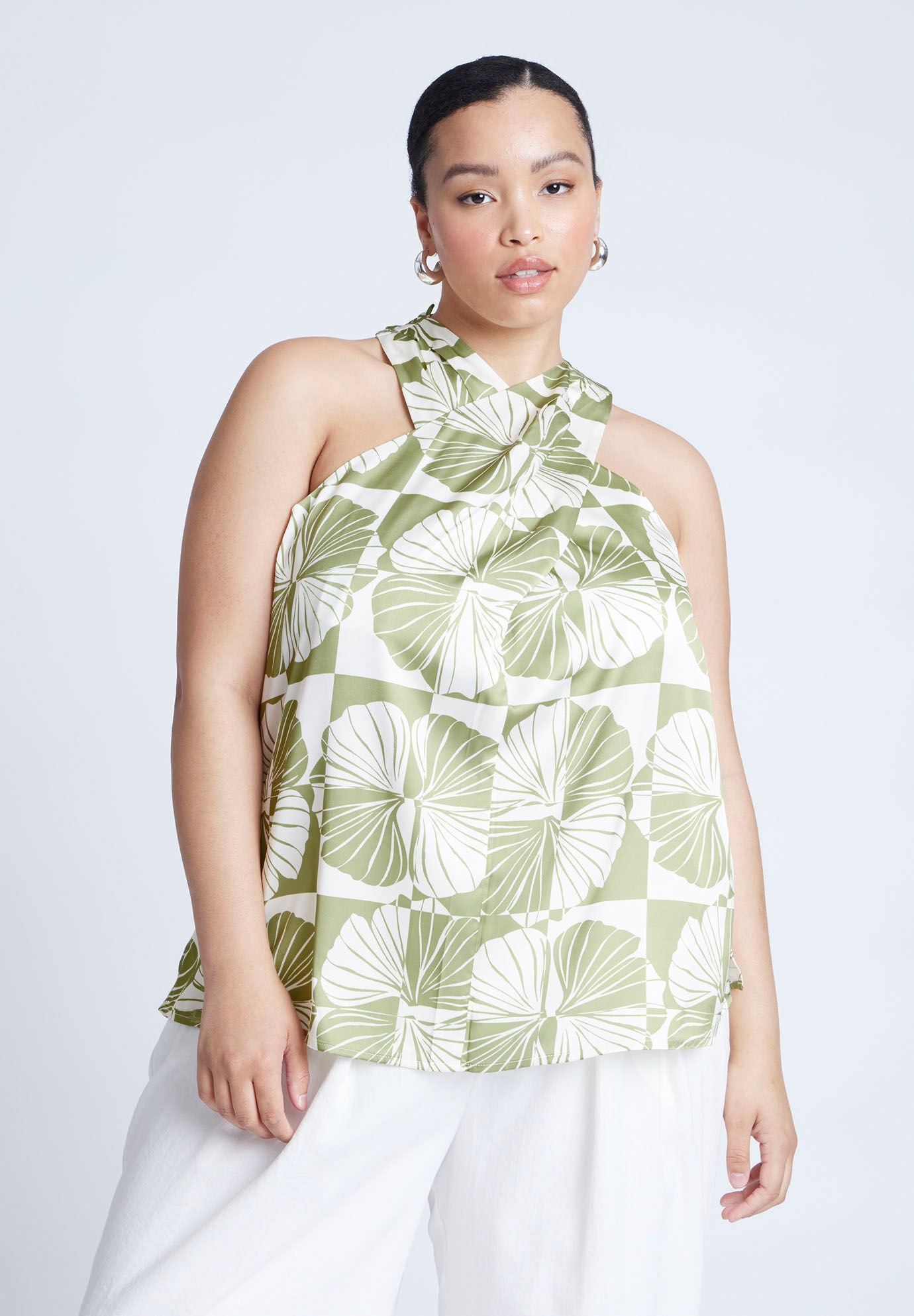 売れ筋商品|||エロクイ カットソー トップス レディース Plus Size Asym Twist Sleeve Top Tofu Asym Twist Sleeve Top - High-Stretch Knit Classic, Tofu