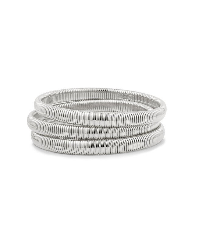 Mini Flex Snake Chain Bracelet Set- Silver, SILVER, hi-res image number null