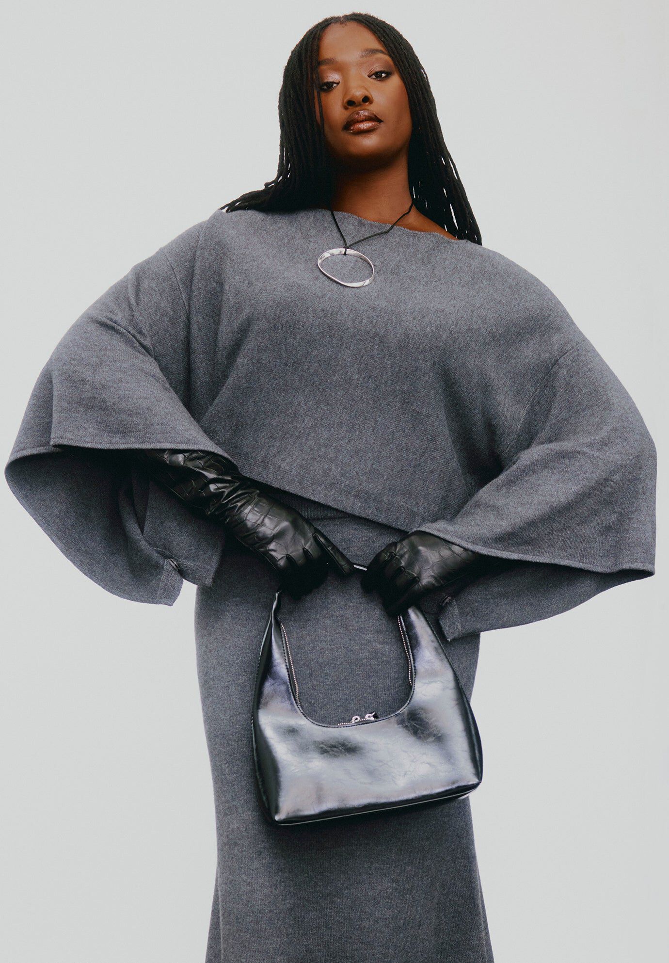Draped Cropped Sweater