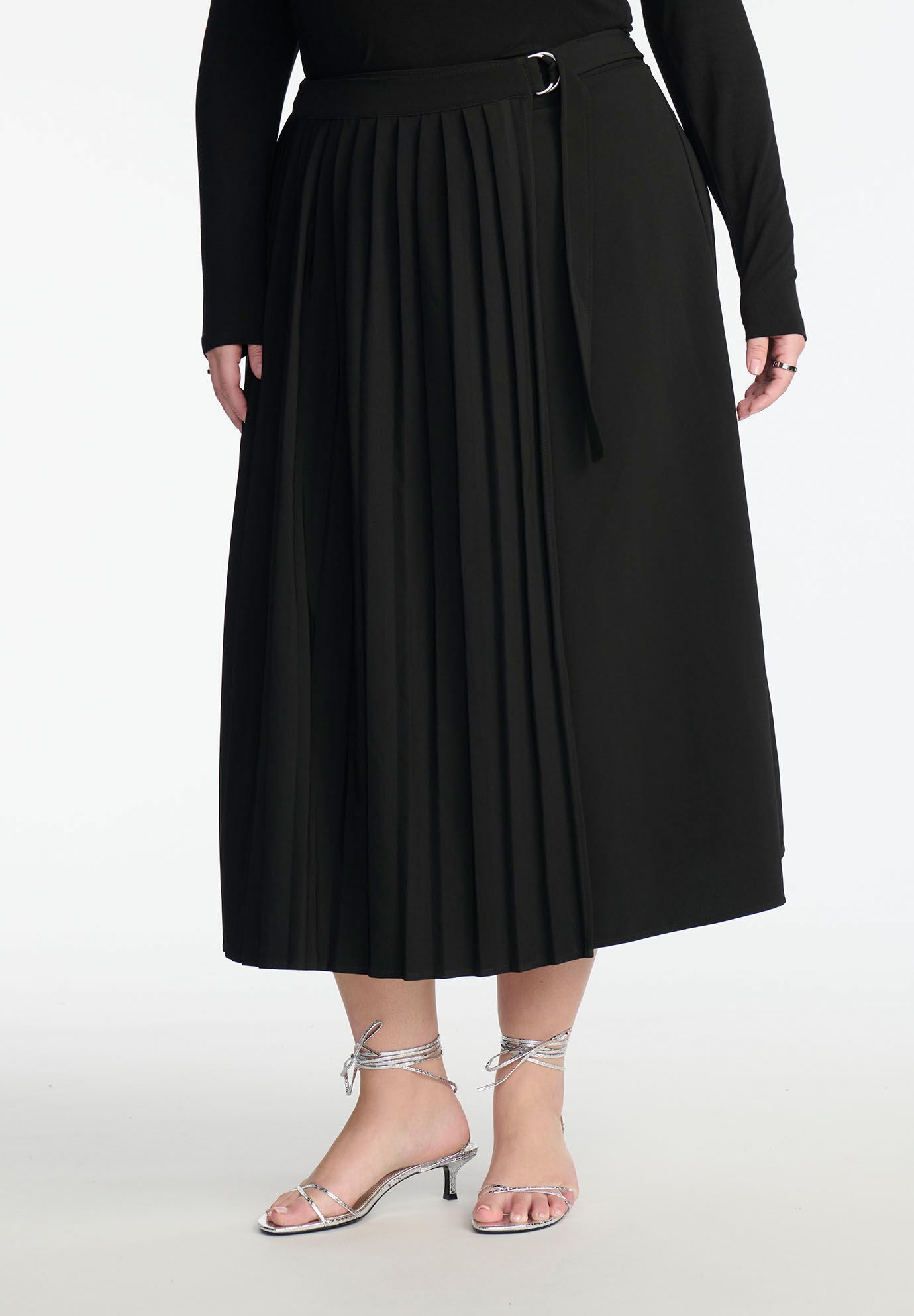 Pleated Wrap Skirt