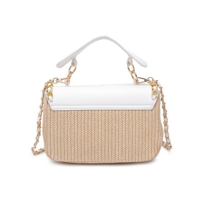Darcy Straw and Faux Leather Foldover Crossbody, NATURAL WHITE, alternate image number 2
