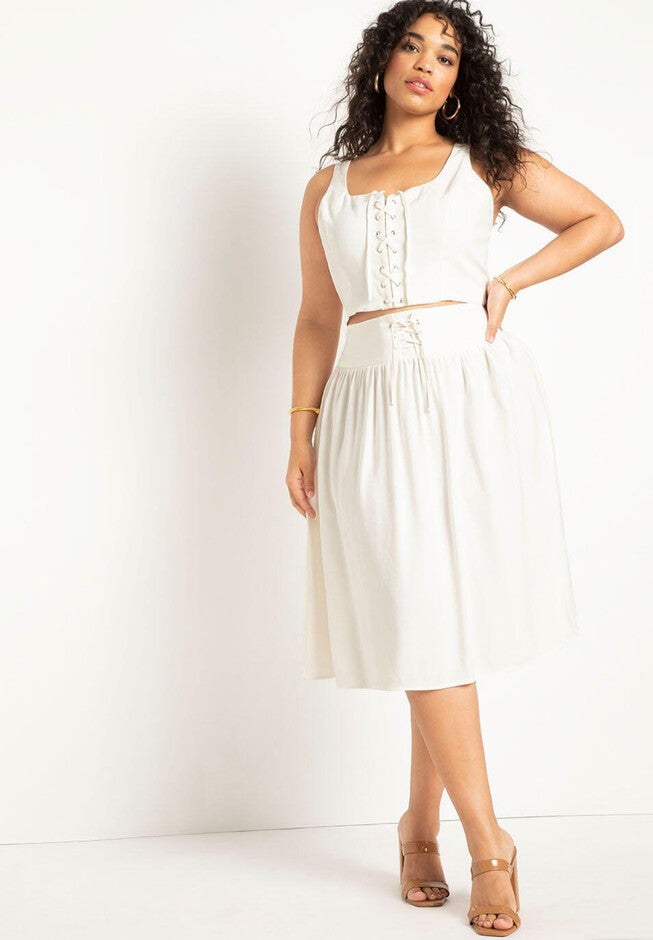 Lace Up Cropped Tank, , alternate image number null