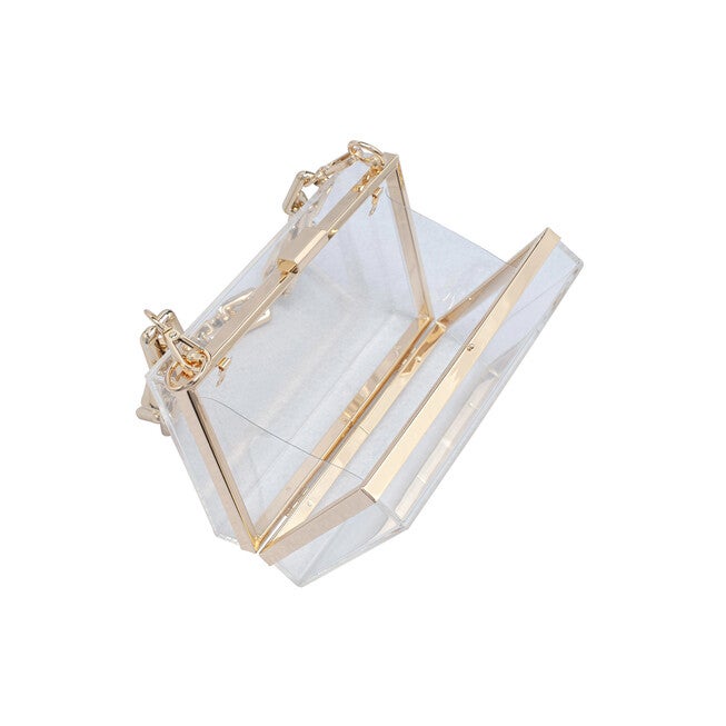 Queen Chunky Chain Transparent Evening Bag, CLEAR, alternate image number 3