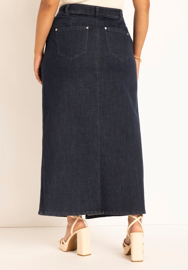 Denim Maxi Skirt, , alternate image number null
