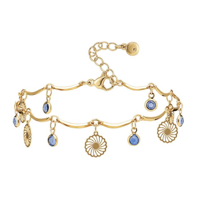 Priyanka Anklet, GOLD BLUE, alternate image number 1