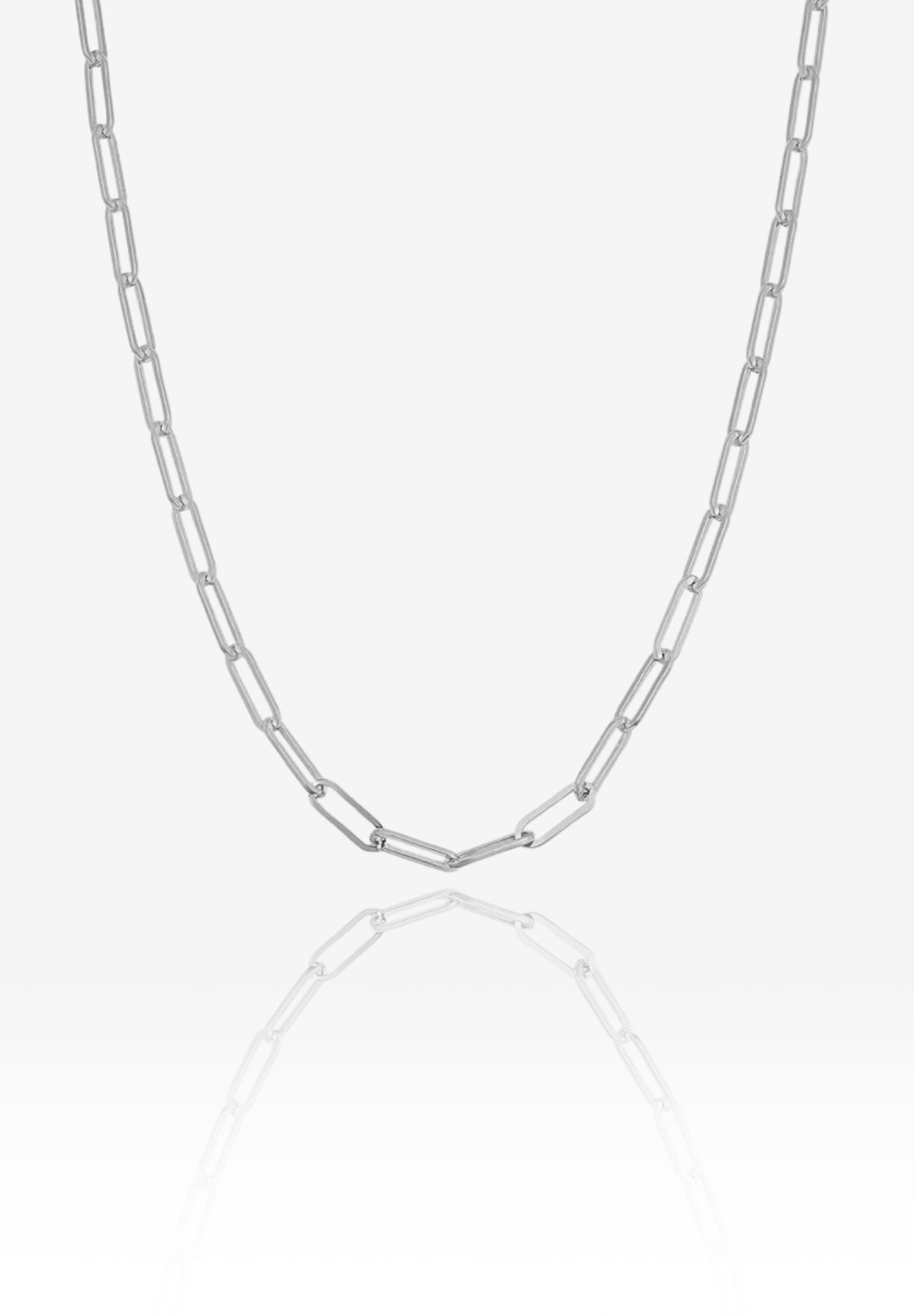 Ali Silver Paperclip Necklace, SILVER, hi-res image number 0