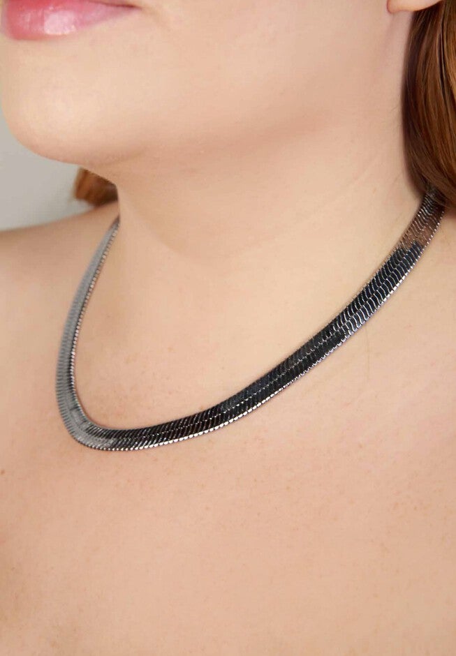 Mega Lennox Silver Necklace, , on-hover image number 1