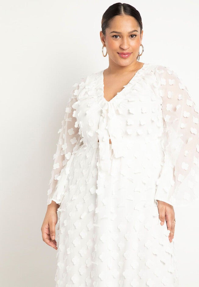Textured Maxi With Ruched Neckline, , alternate image number null