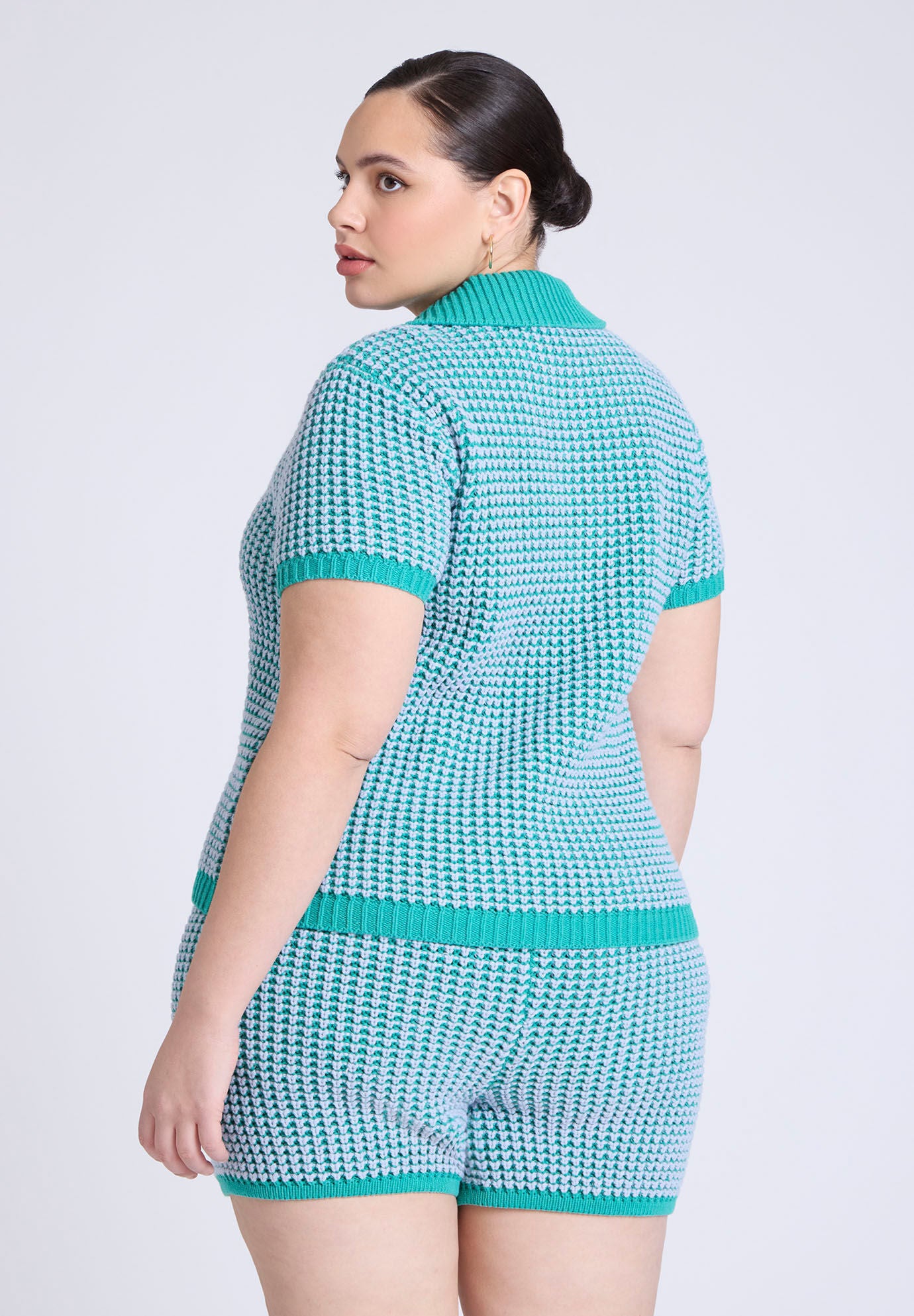 Knitted Easy Polo - Relaxed Fit, Stretch ยarn, Green And