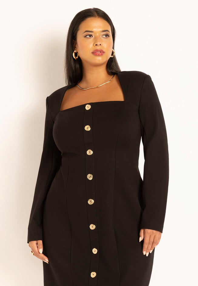 Strong Shoulder Mini Dress, , on-hover image number null