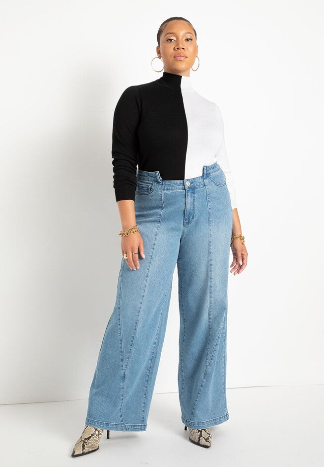 Vertical Colorblocked Turtleneck, , alternate image number null