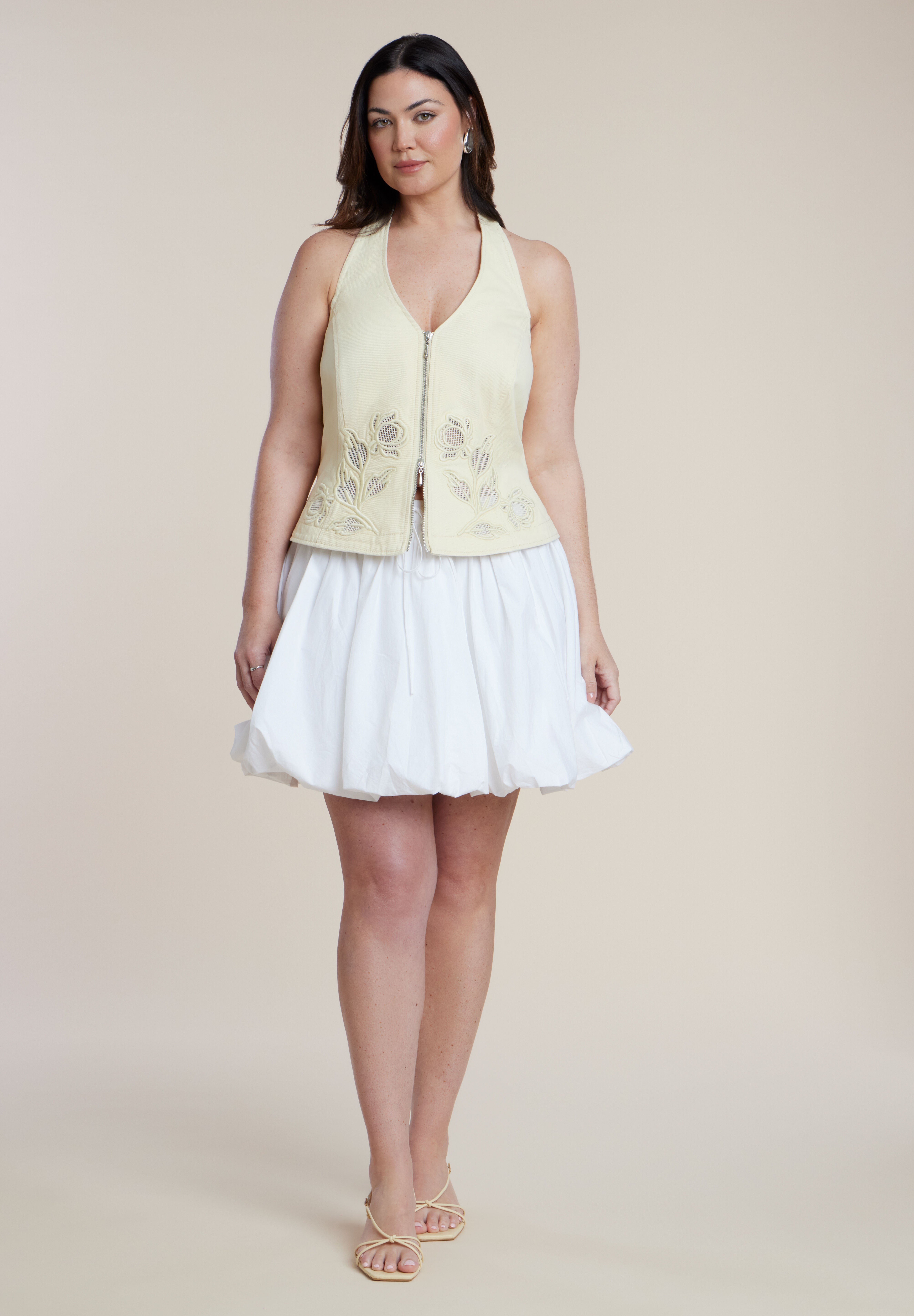 Striped Bubble Mini Skirt