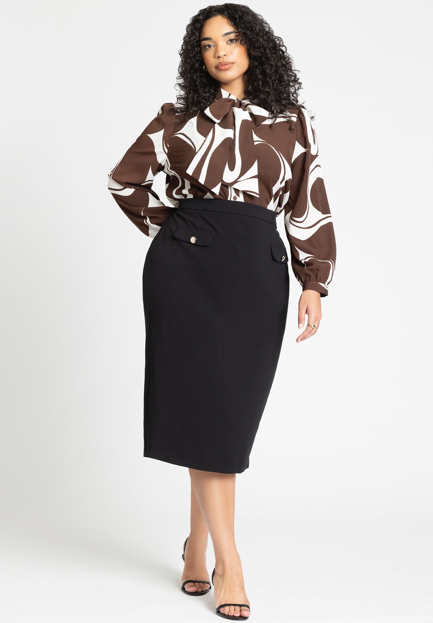 Black rayon midi skirt 2025