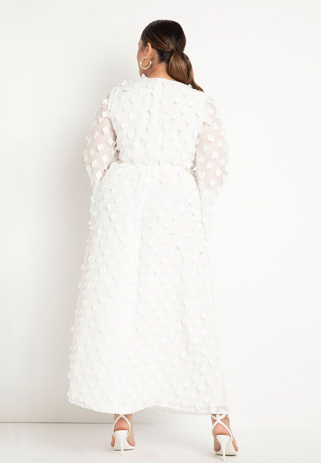 Textured Maxi With Ruched Neckline, , on-hover image number null