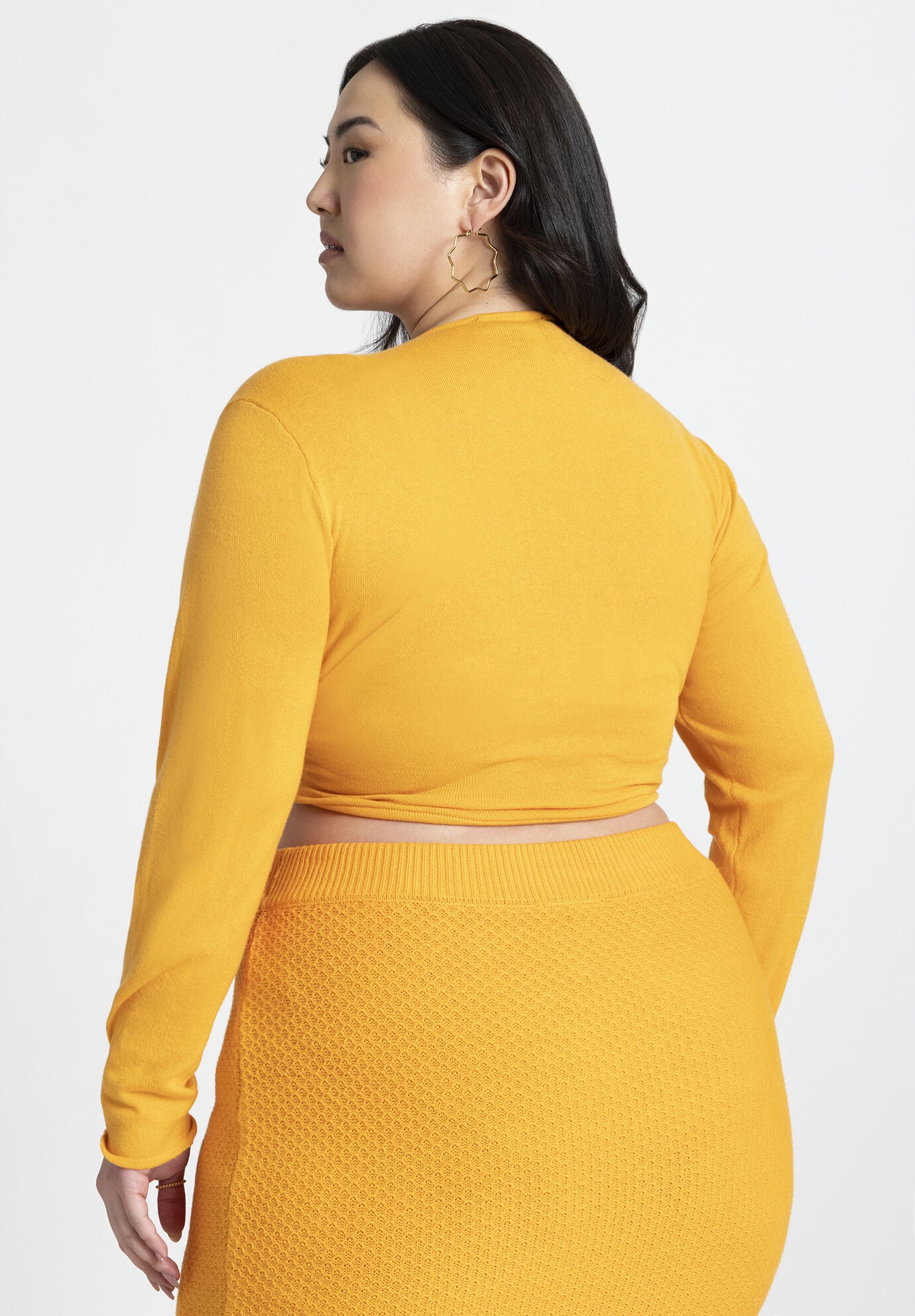 Plus Size Two-Tone Surplice Neck Sweater