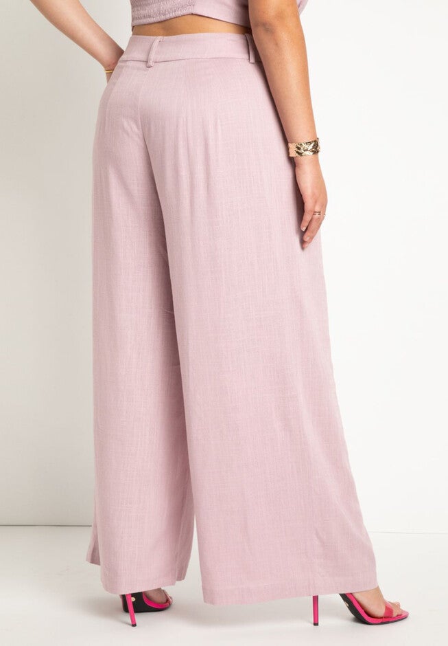 Linen Wide Leg Pant With Pleat, , alternate image number null