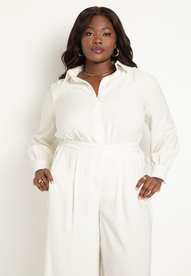 Shirred Back Relaxed Jumpsuit, , on-hover image number null