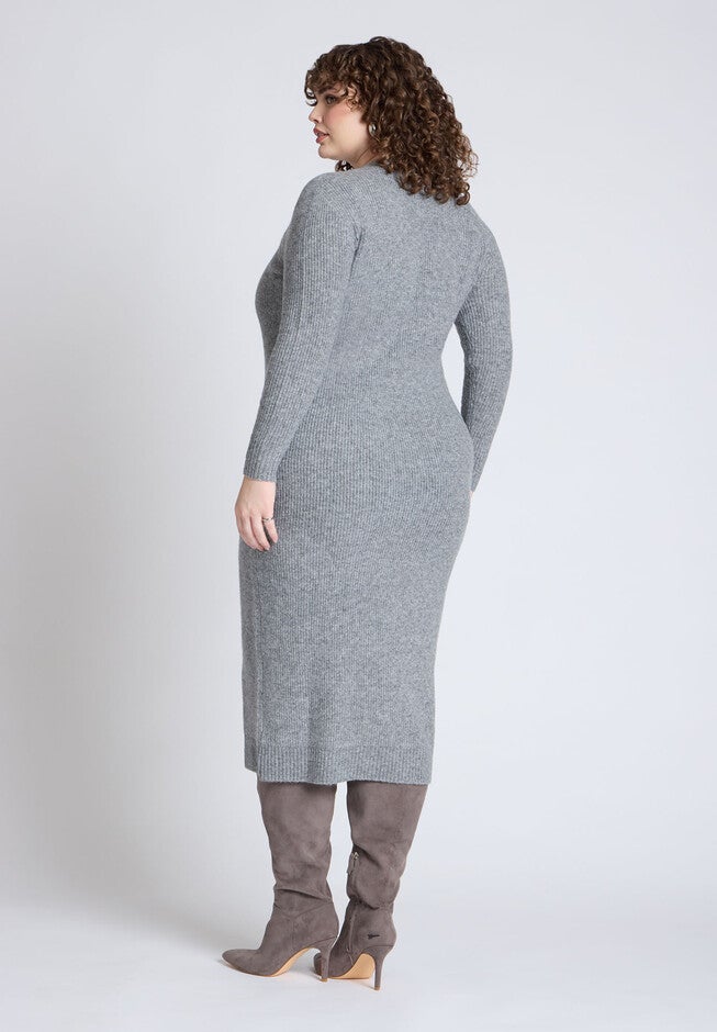 Sweater Dress With Buttons, GREY, on-hover image number null