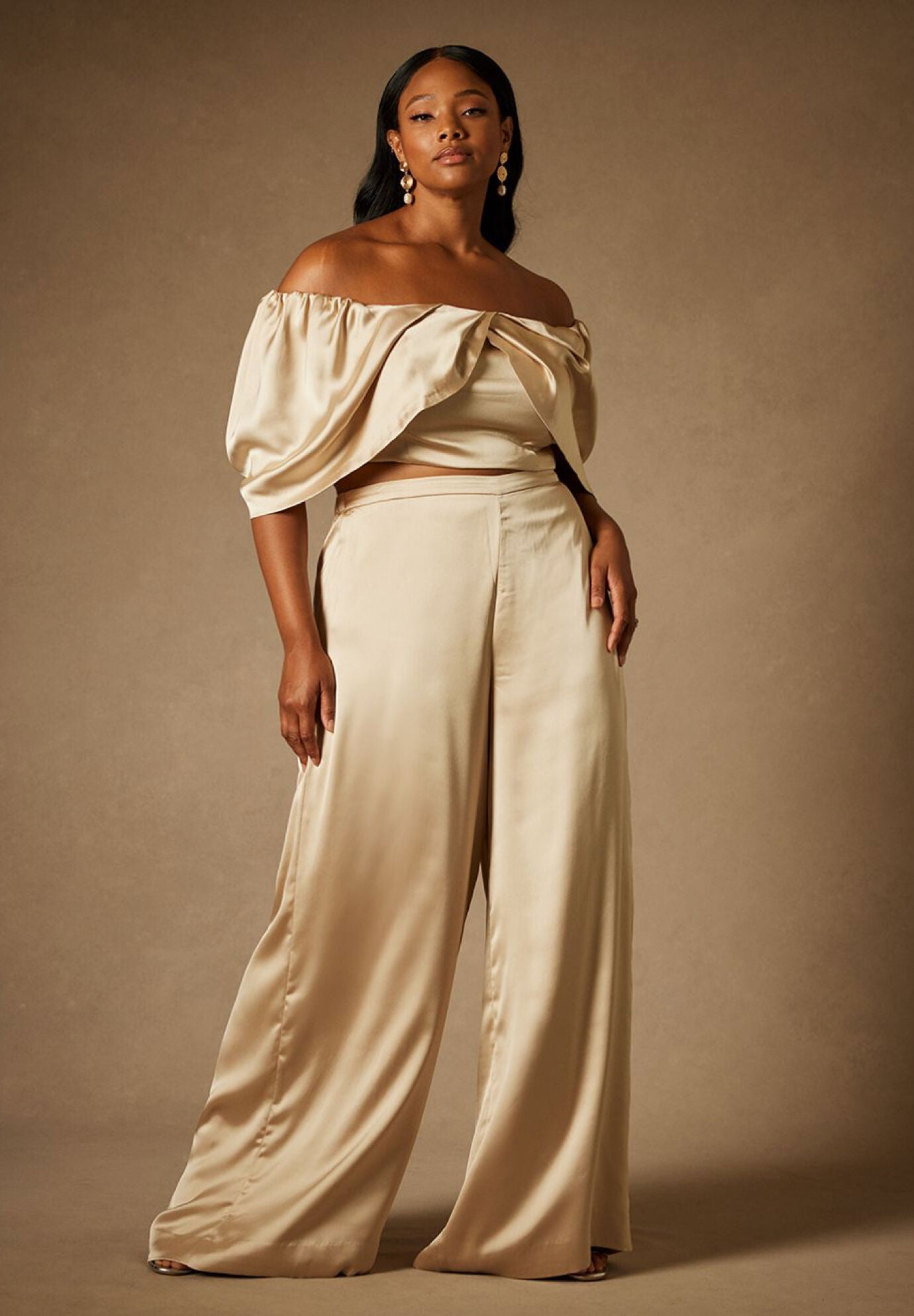 Off Shoulder Draped Bustier Bridal Top, Sheer Bliss | ELOQUII