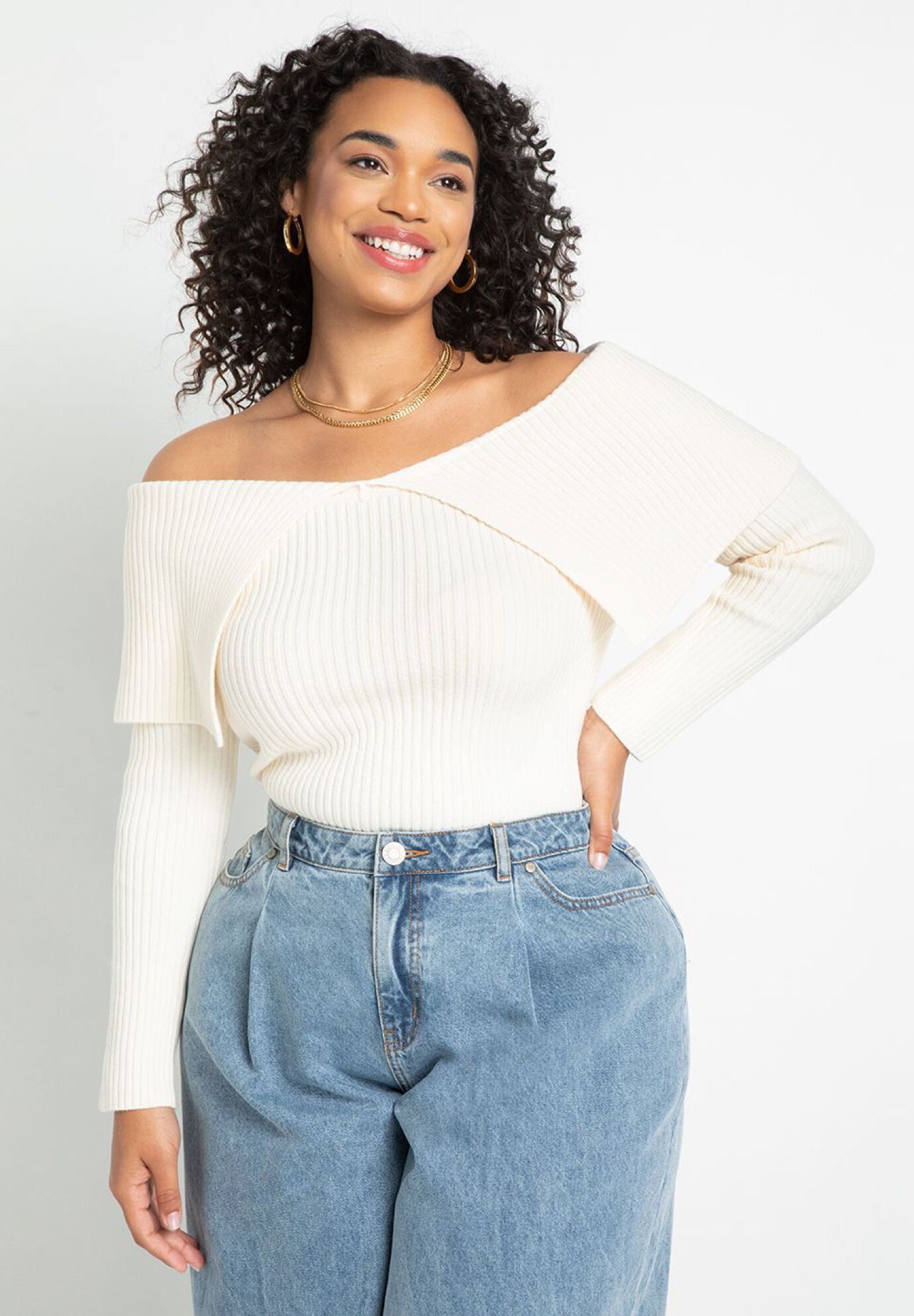 Big off the shoulder sweaters top