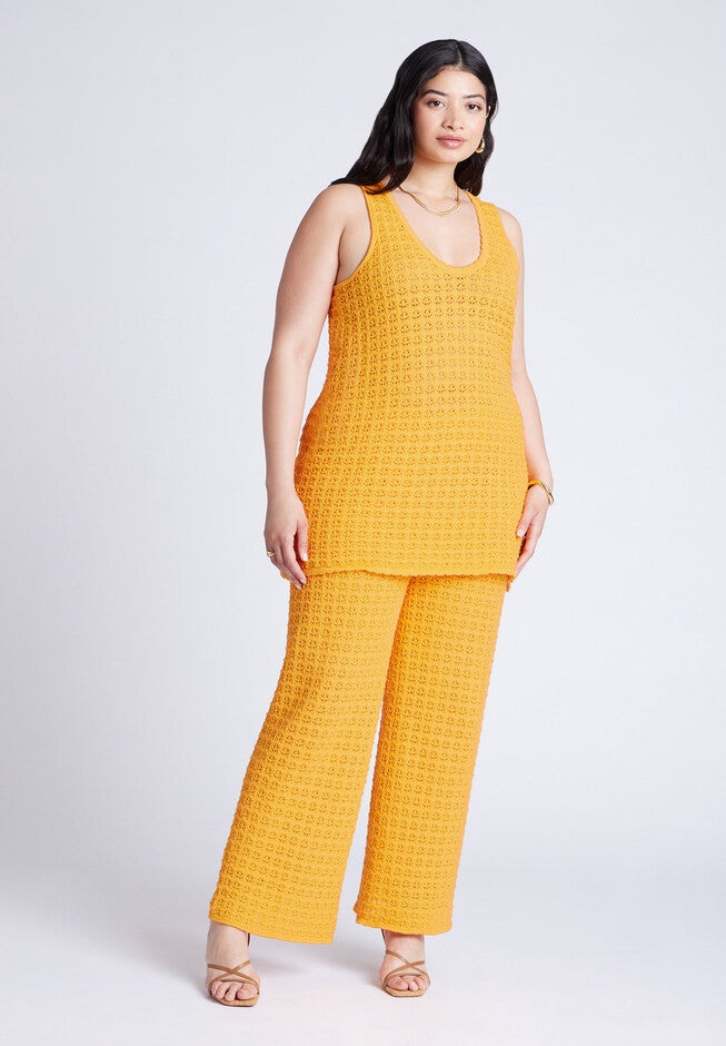 Racer Sweater Top With Scalloping, RADIANT YELLOW, alternate image number null