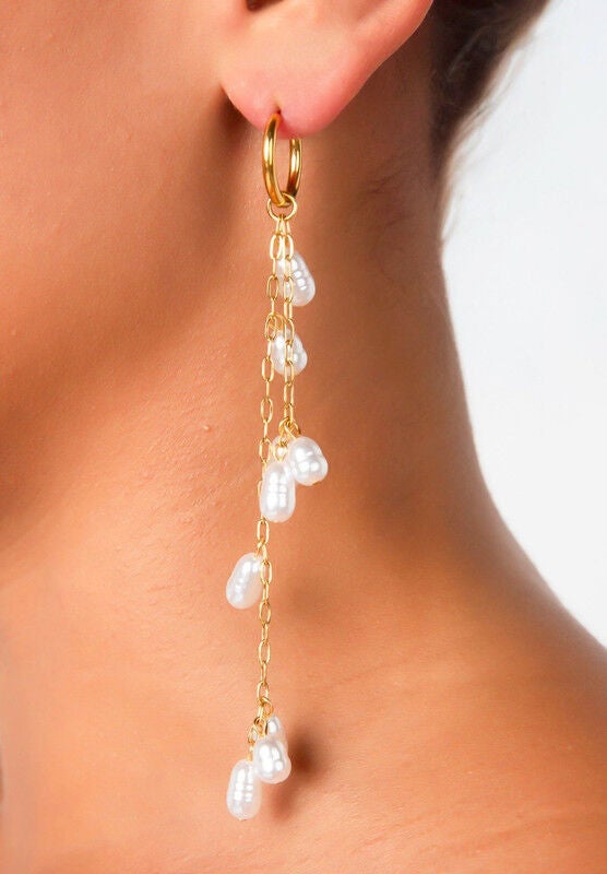 Marina Pearl Earrings, GOLD, alternate image number 1