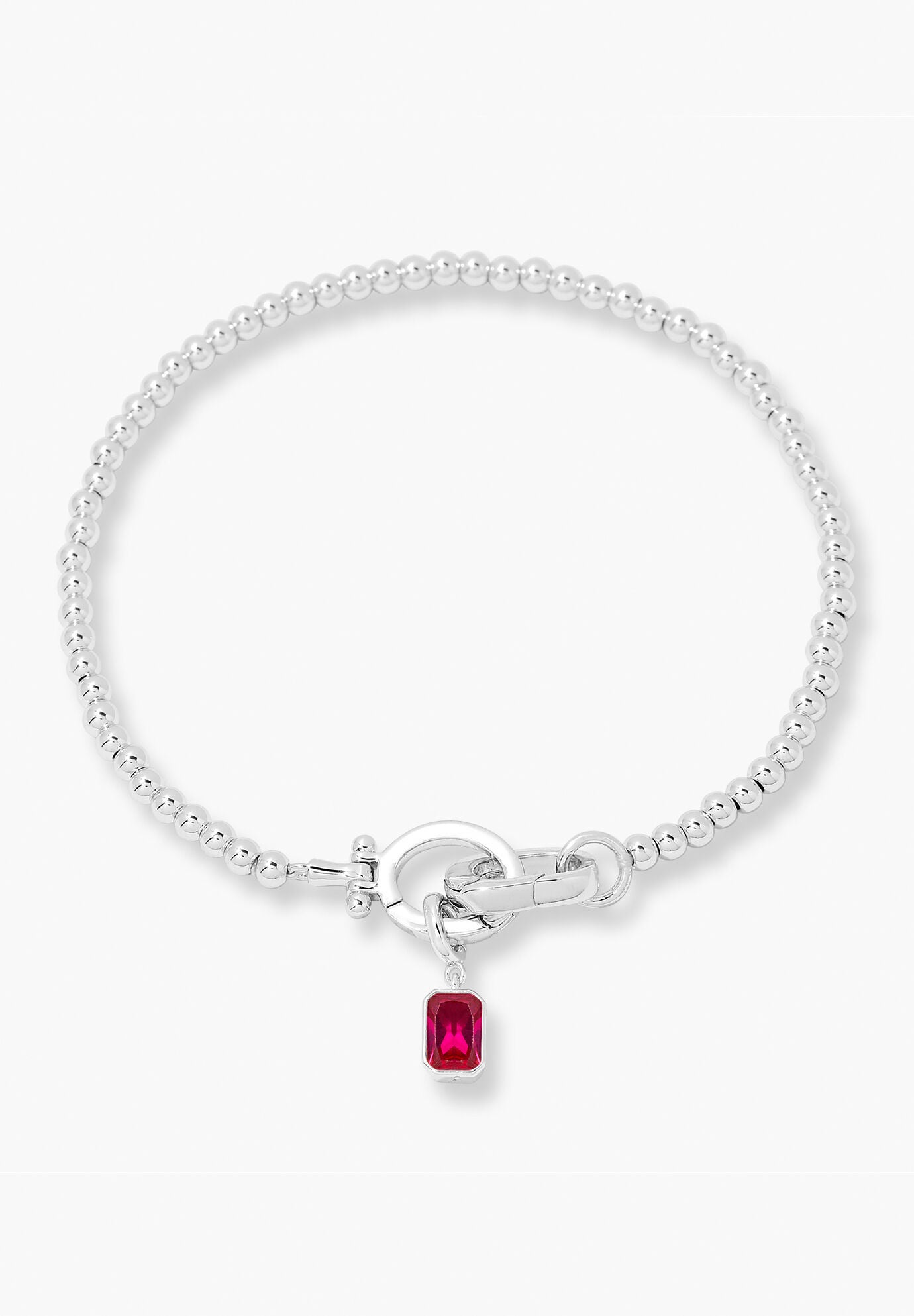 Mackenzie Silver Birthstone Bracelet, JULY, alternate image number 1