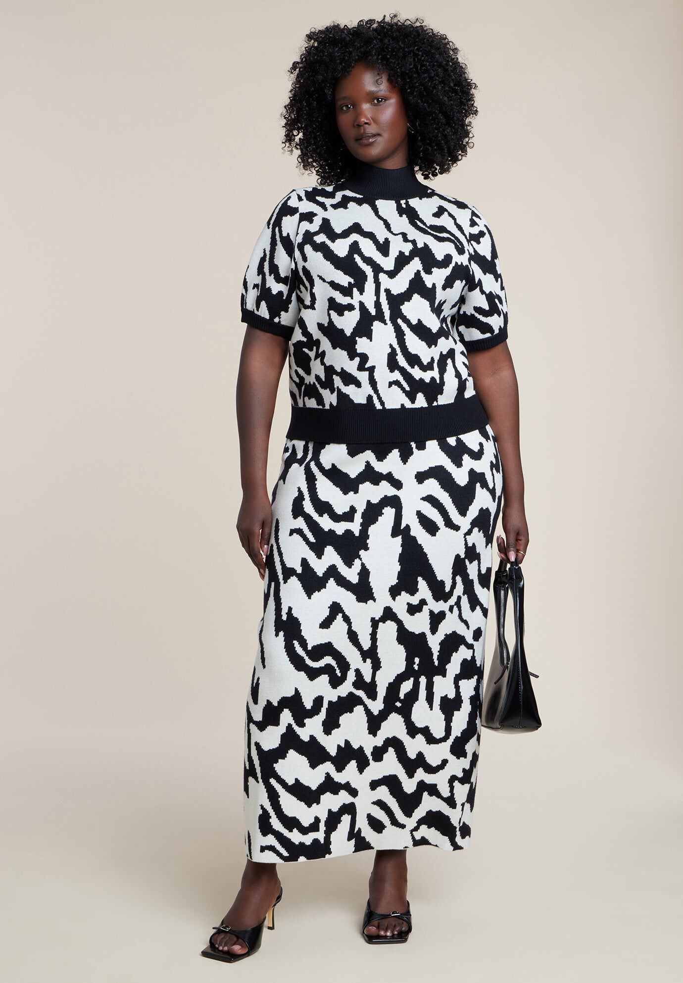 Intarsia Sweater Maxi Skirt