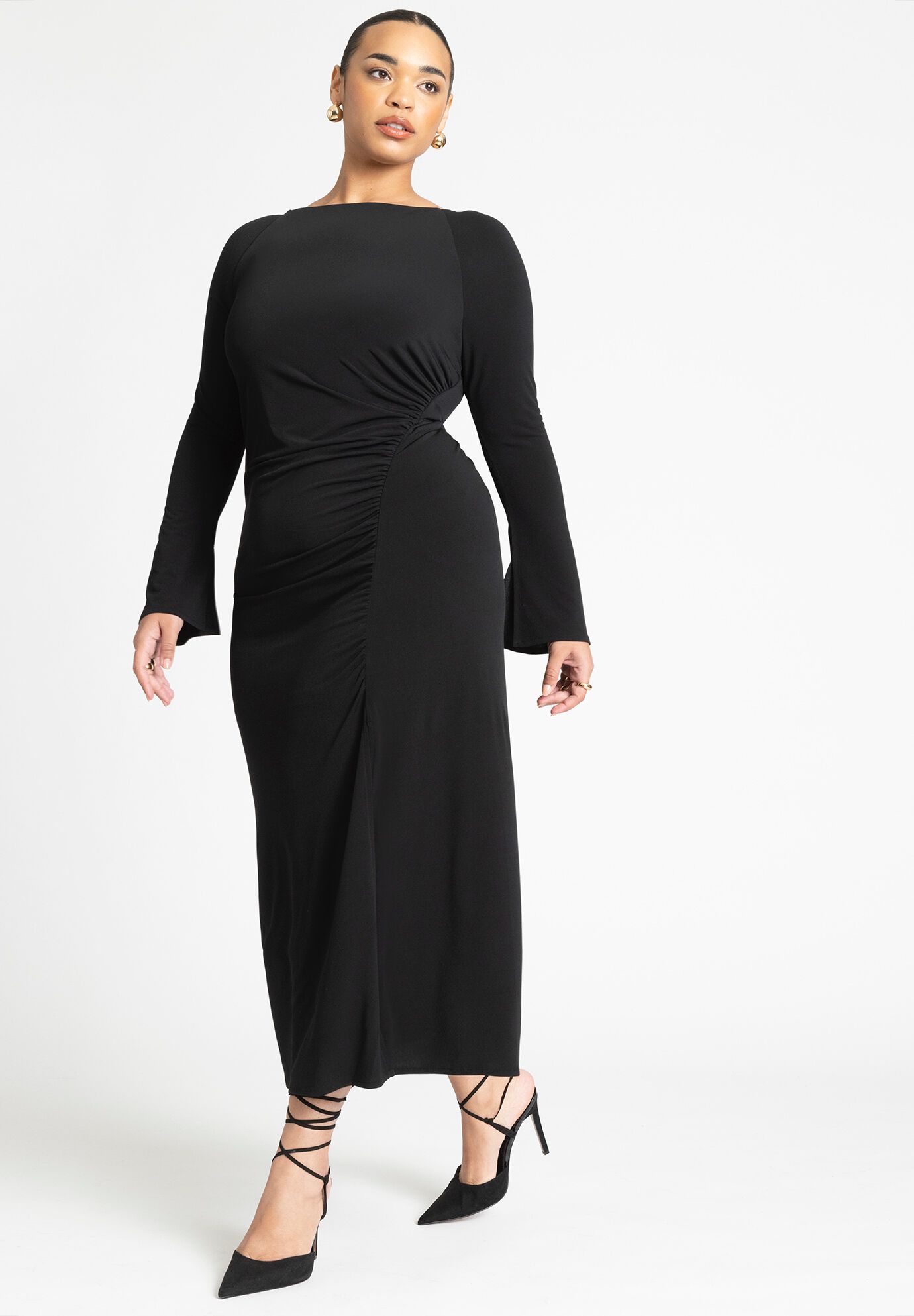 Long sleeve jersey knit maxi dress hotsell