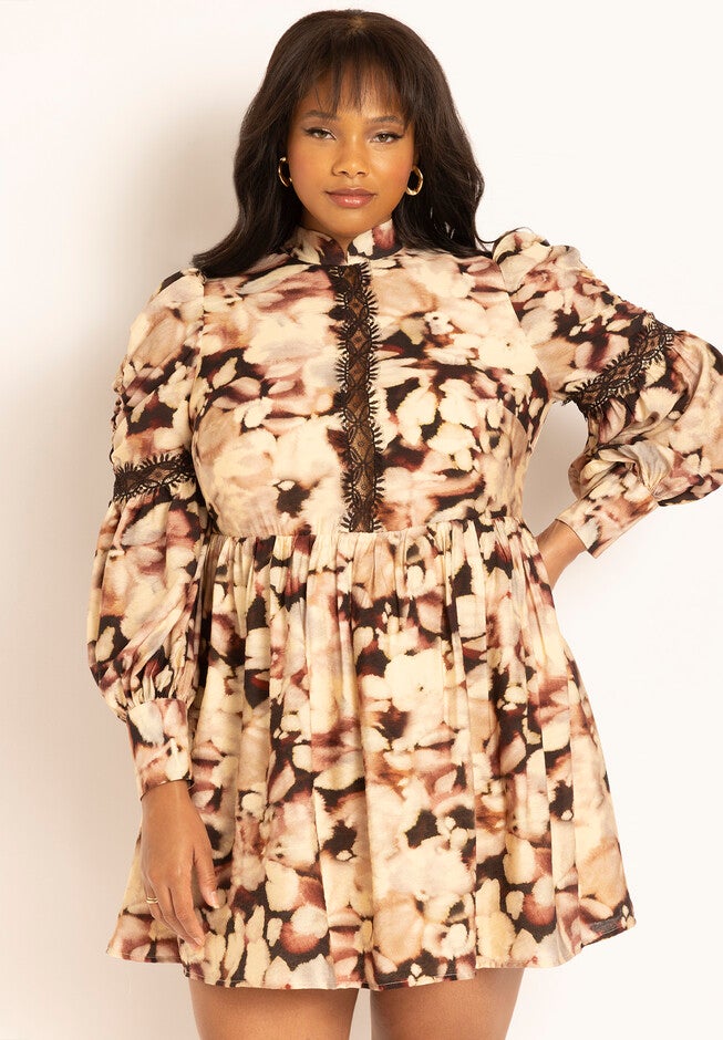 Lace Detail Mini Dress, , alternate image number null
