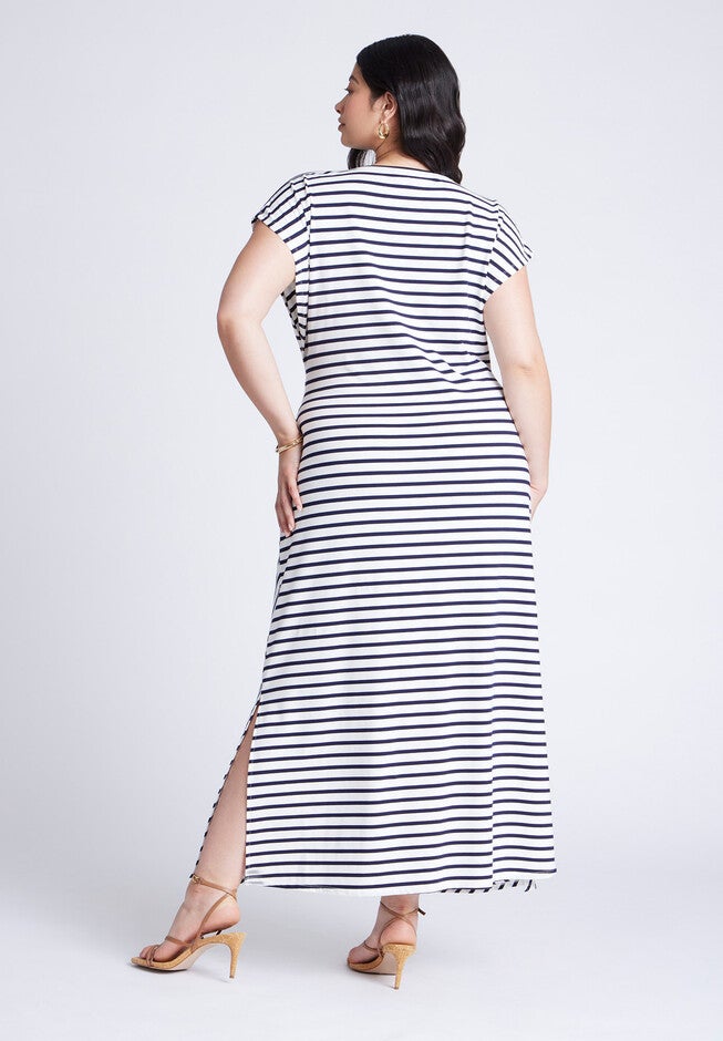 Easy Tee Dress, NAVY CREAM STRIPE, alternate image number null