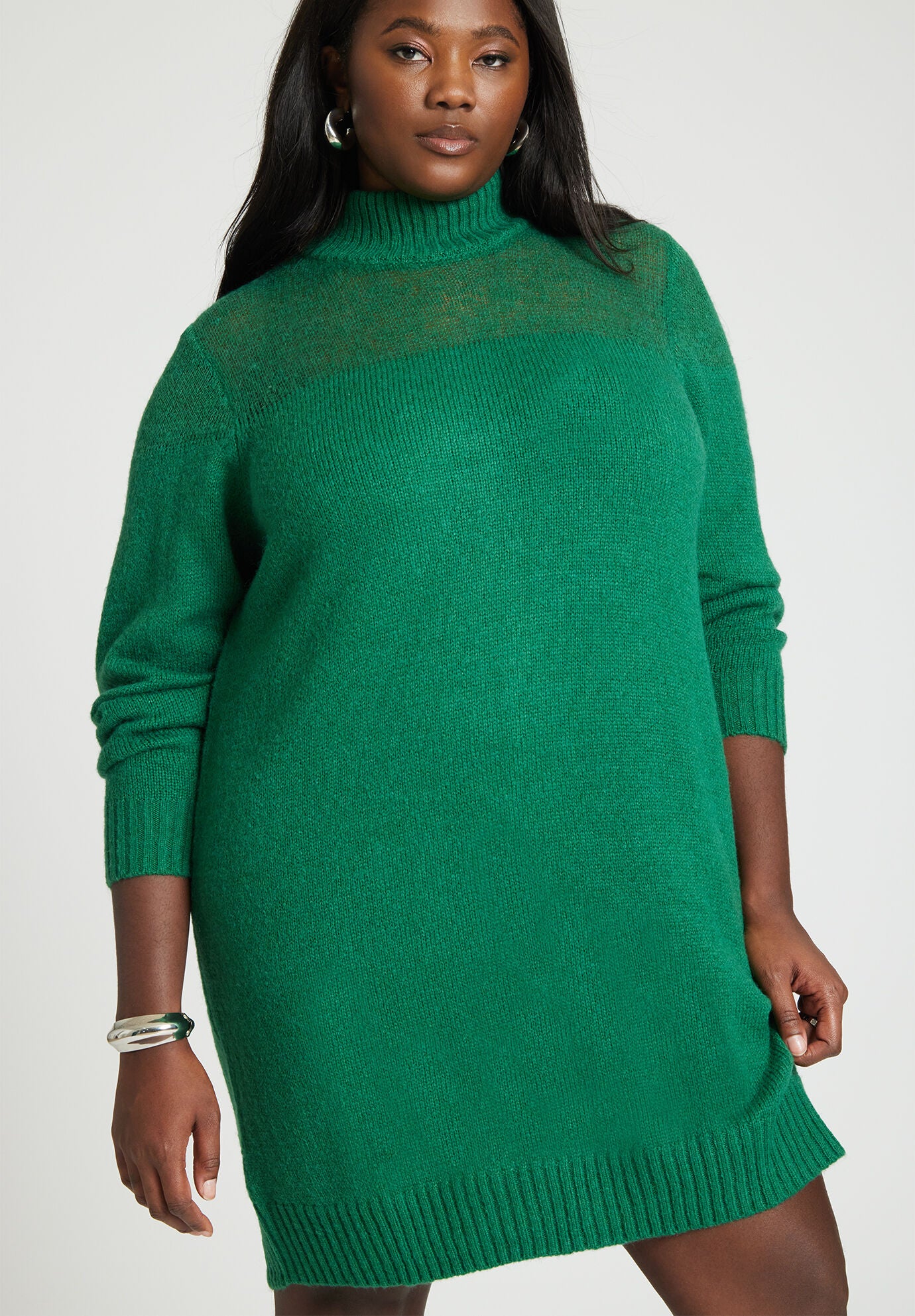 Sweater Dress With Sheer Panel Eloquii