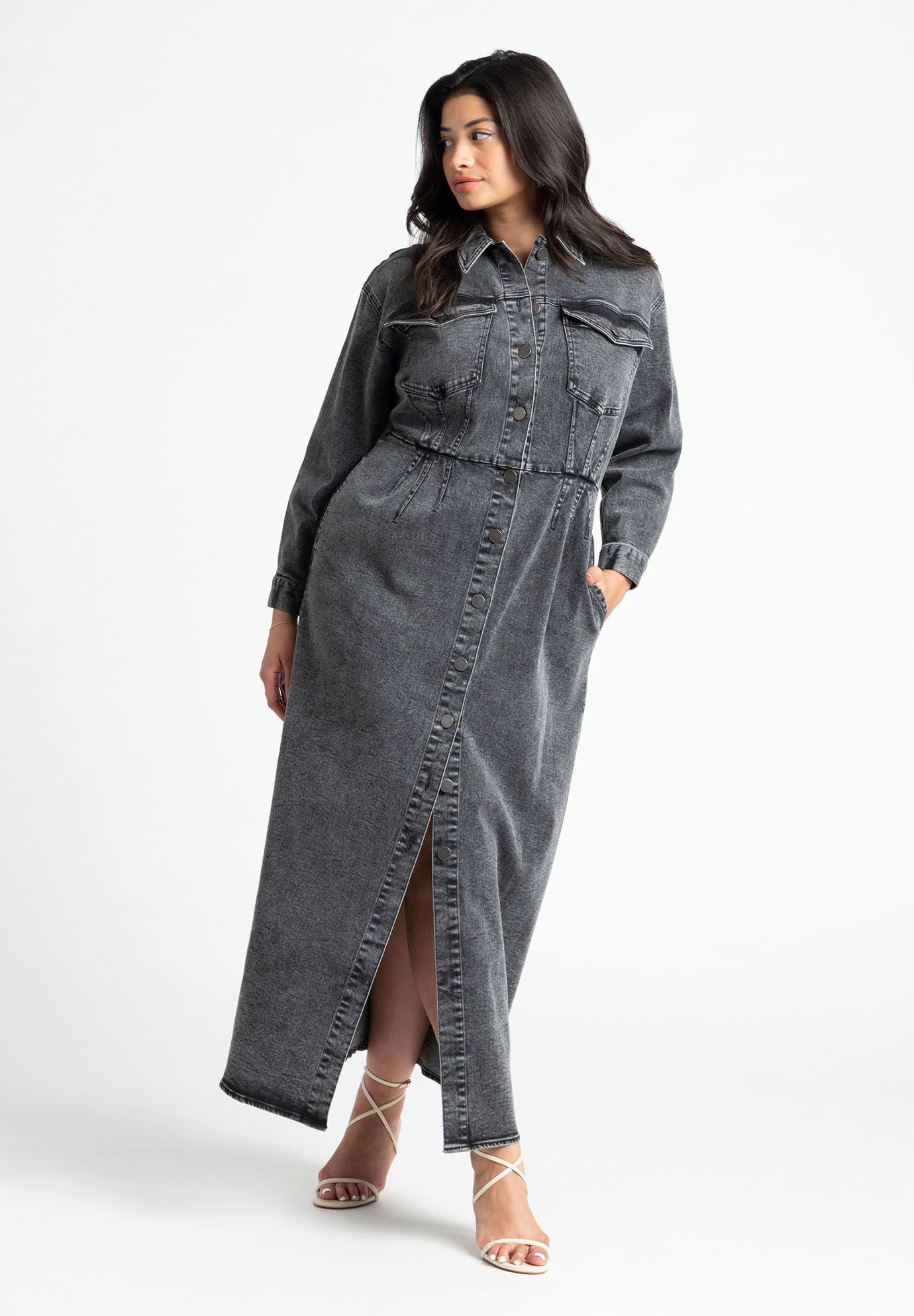 Denim Fitted Dress Eloquii