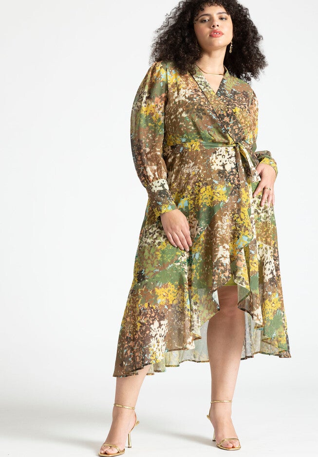 Flowy Printed Dress, , on-hover image number null