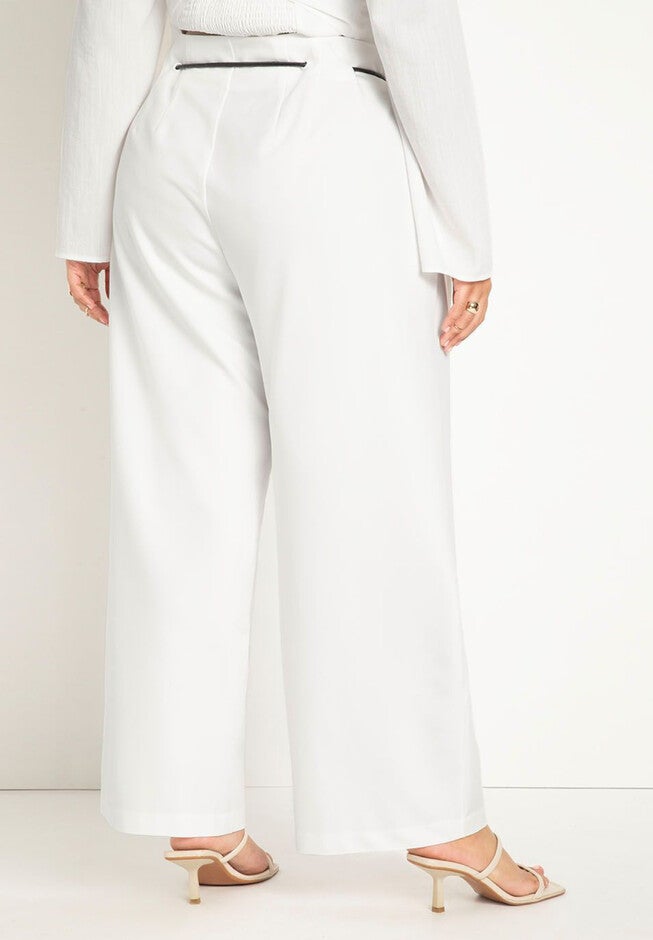 Tie Detail Wide Leg Pants, , alternate image number null