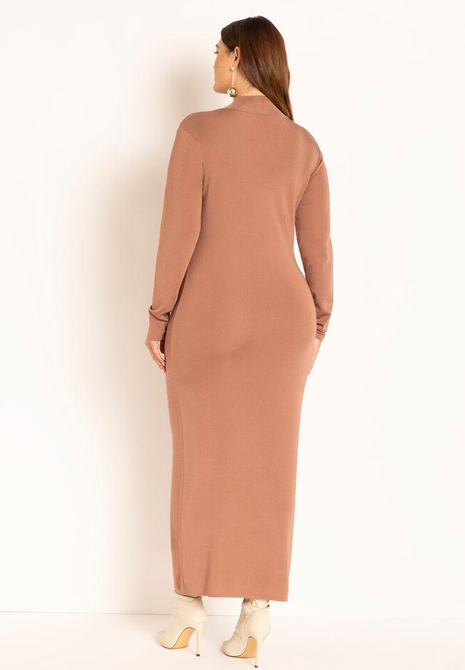 Mock Neck Slick Maxi Dress, , on-hover image number null