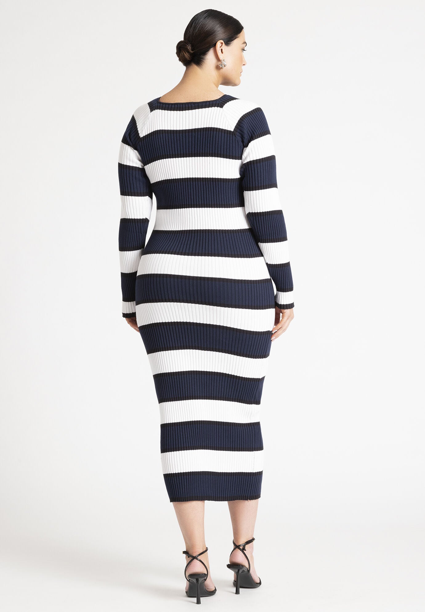 Black and white sweater dress top