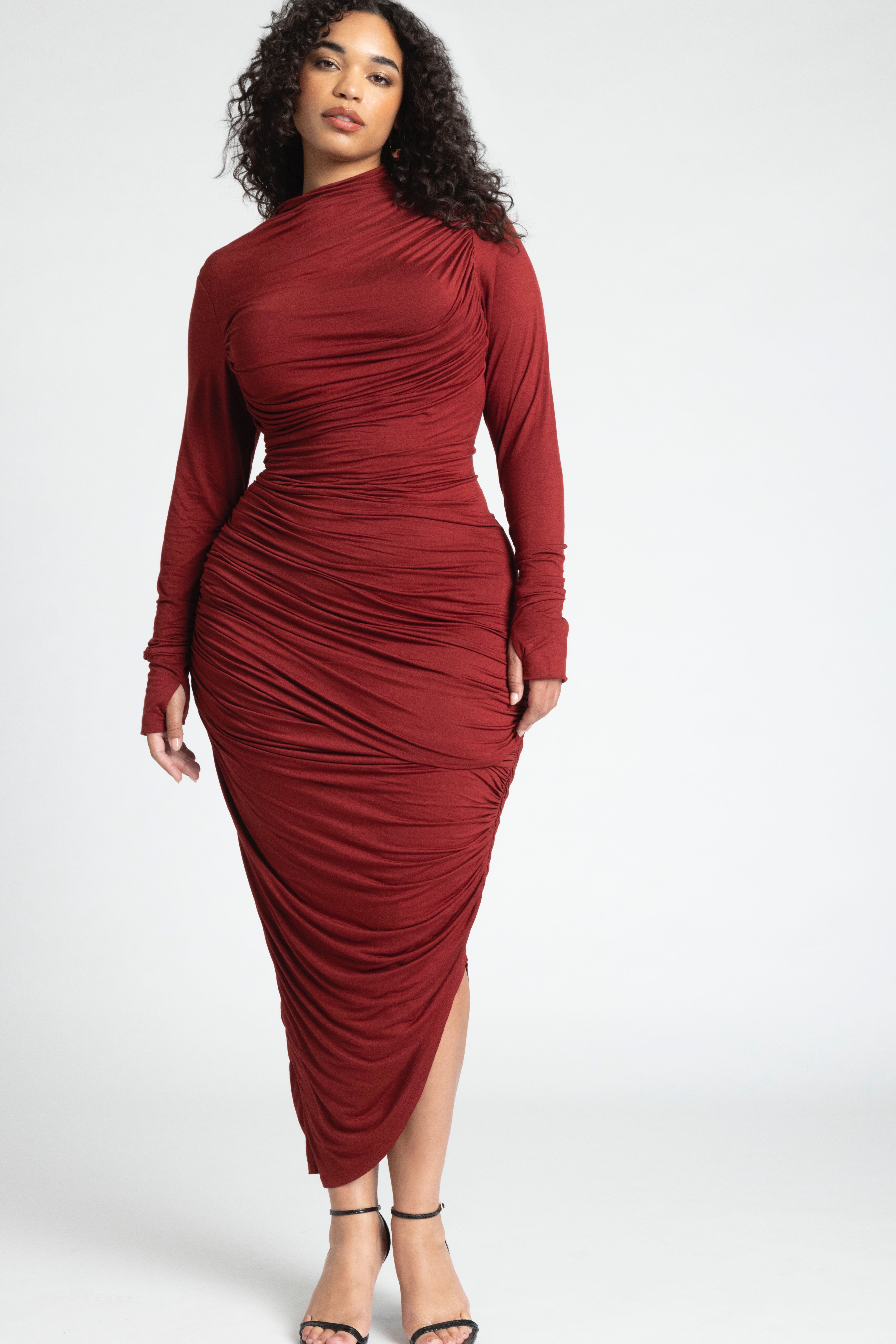 Barkwood x ELOQUII Zigzag Ruched Detail Dress Eloquii