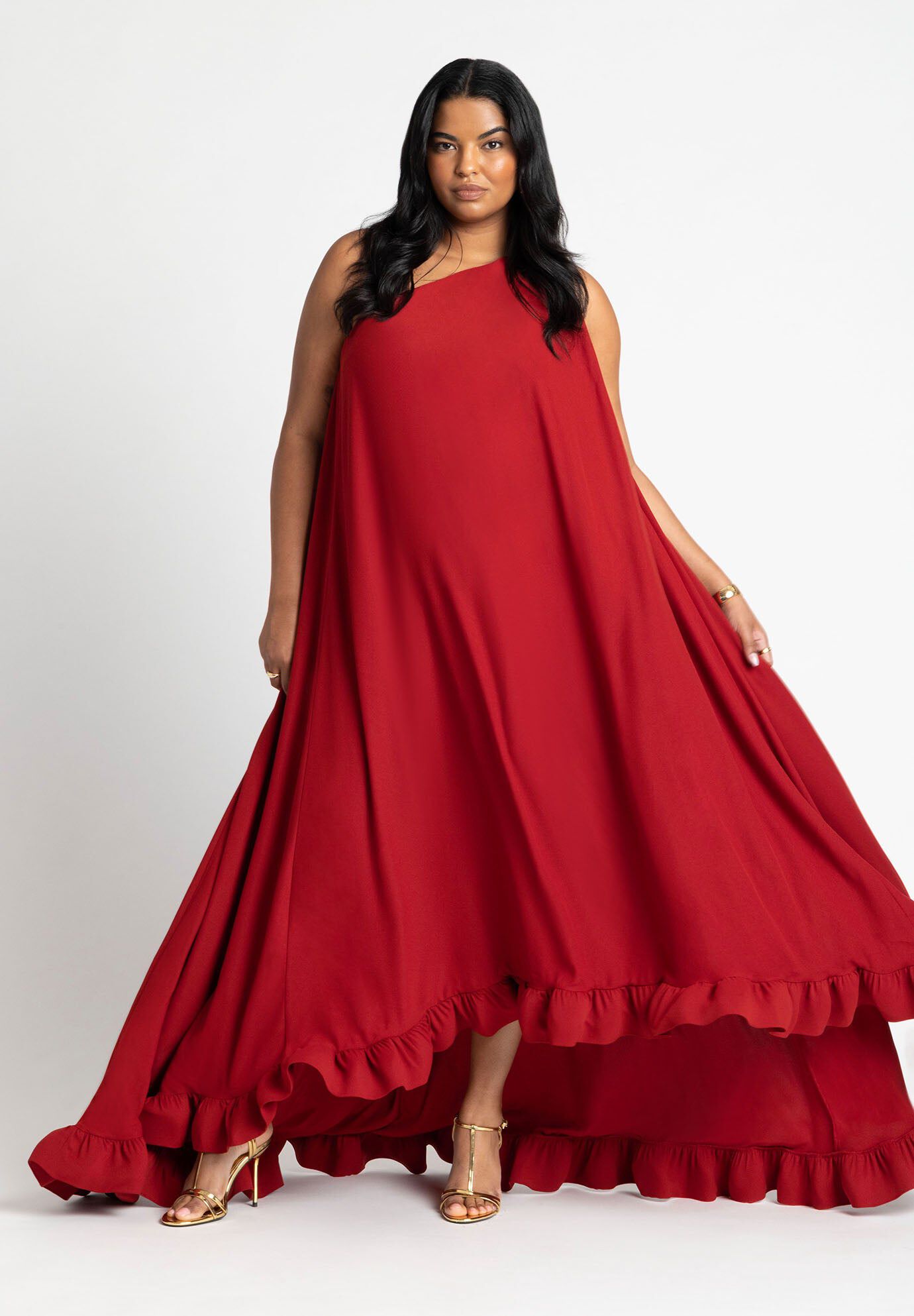 chinese dress ladies Amazon.com: ELOQUII Women's Plus Size Satin Maxi Dress main image 0