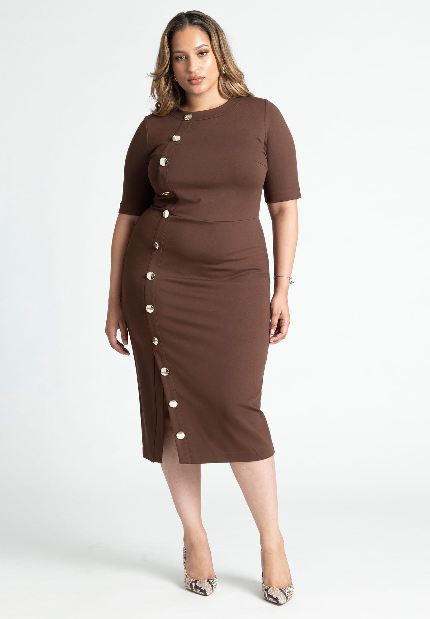 Flare Sleeve Scuba Dress | Fullbeauty Outlet