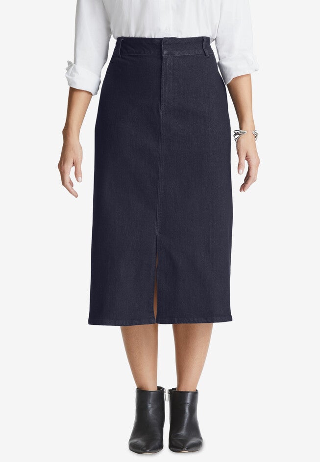 Refined Denim Skirt, INDIGO, hi-res image number 0