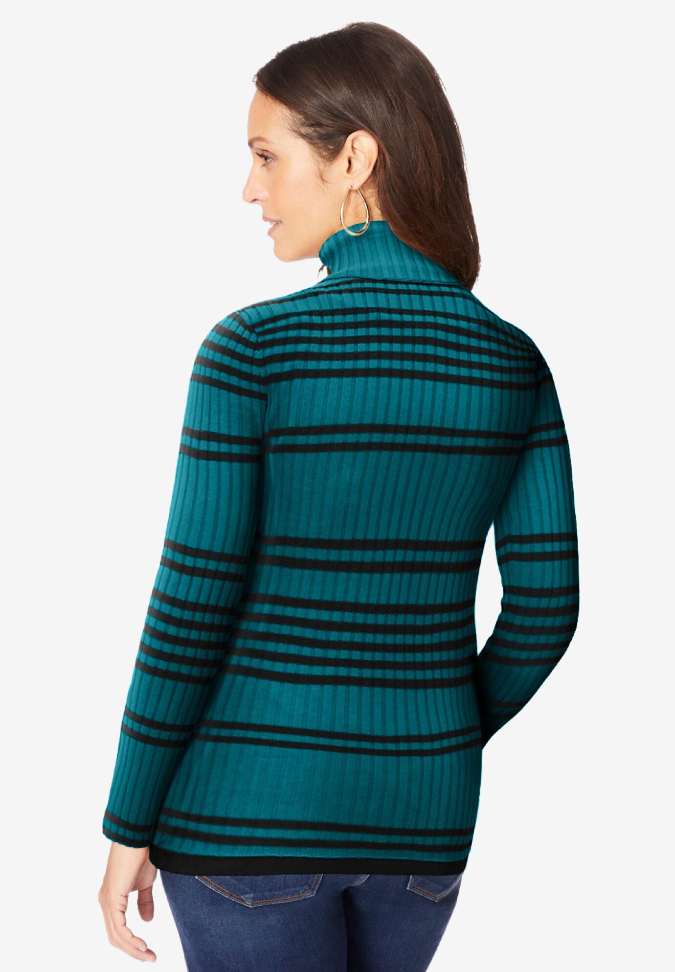 Ribbed cotton store turtleneck sweater