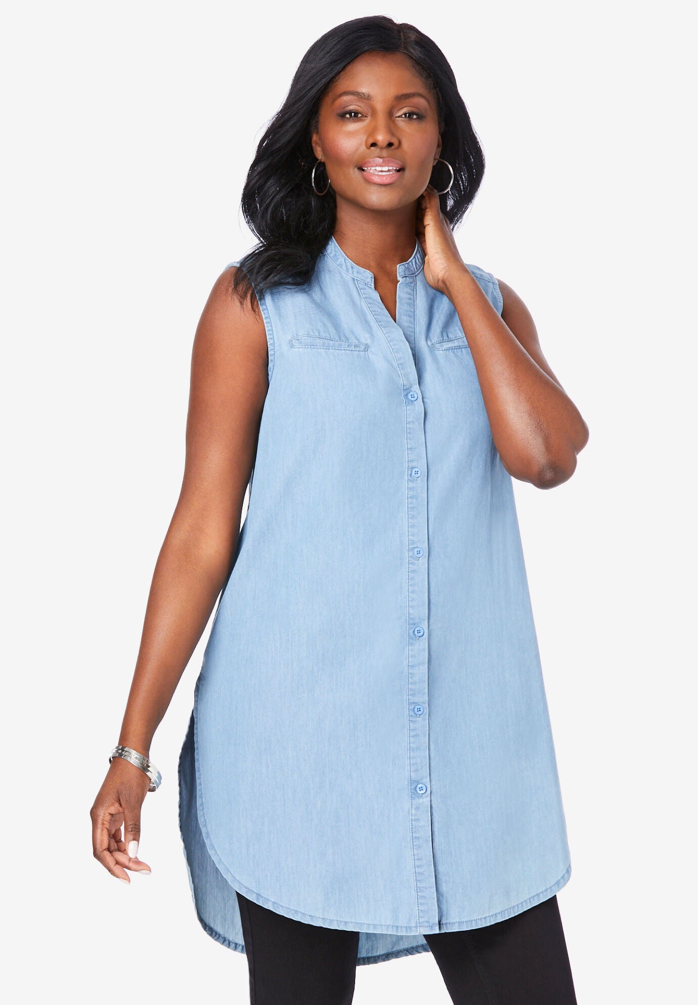 Denim Tunic, LIGHT WASH, hi-res image number 0