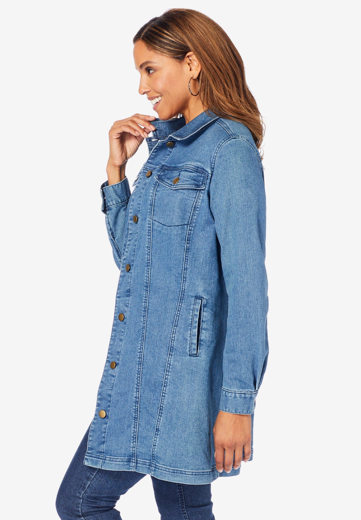 Long Denim Jacket Eloquii